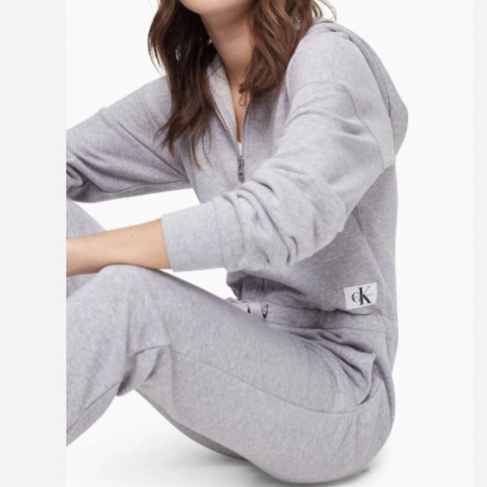 Calvin Klein‎ Jeans pearl heather grey hooded sweat jumpsuit